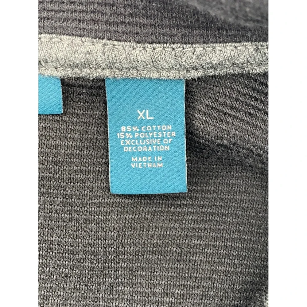 Perry Ellis Mens XL Navy Blue Quarter Zip Ribbed Pullover Sweater